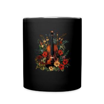 Floral instrument Violin - Tasse einfarbig - Schwarz - Vorne