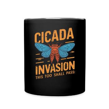 Zikadeninvasion Insektenbrut Zikadenüberlebender - Tasse einfarbig - Schwarz - Vorne