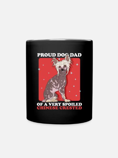Chinois à crête papa à crête crête chien cadeau - Mug uni - noir
