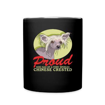 Chinese Crested Dad Schopfhund Hunde Geschenk - Tasse einfarbig - Schwarz - Vorne