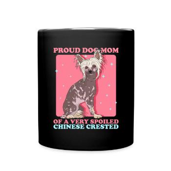 Chinese Crested Mom Schopfhund Geschenk - Tasse einfarbig - Schwarz - Vorne