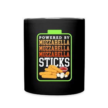 Mozzarella Sticks Käseliebhaber Geschenk - Tasse einfarbig - Schwarz - Vorne