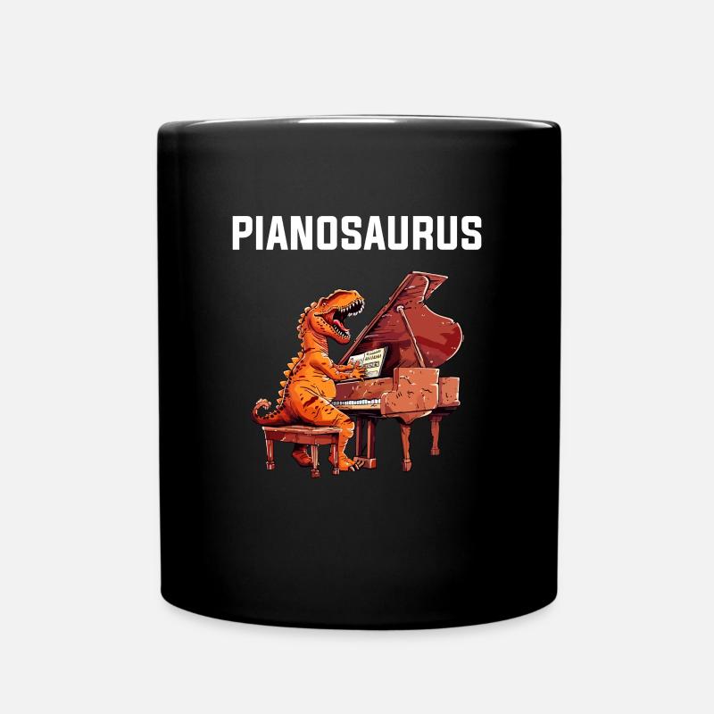 piano dinosaur instrument pianist piano - Tasse einfarbig - Schwarz