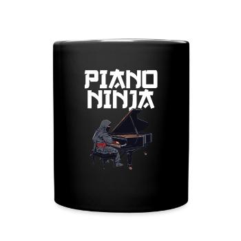 piano ninja instrument pianist piano - Tasse einfarbig - Schwarz - Vorne