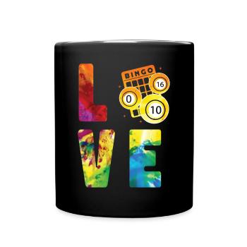 Bingo Player Watercolor Love - Tasse einfarbig - Schwarz - Vorne