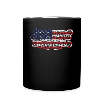 Joueur de Bingo Drapeau Américain Vintage - Mug uni - noir - Devant