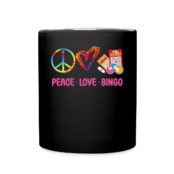 Bingo Player Tie Dye Peace Love - Full Colour Mug - black - Front