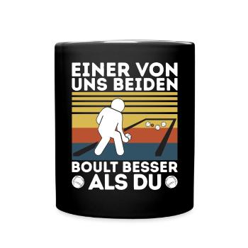 L’un de nous deux boult - bouler petanque - Mug uni - noir - Devant