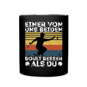 L’un de nous deux boult - bouler petanque - Mug uni - noir - Devant