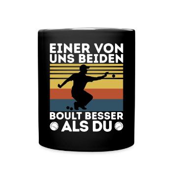 L’un de nous deux boult - bouler petanque - Mug uni - noir - Devant