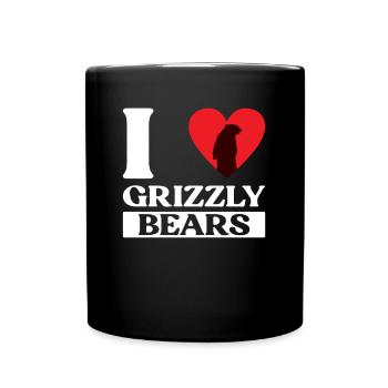 Grizzli Ours brun - Mug uni - noir - Devant