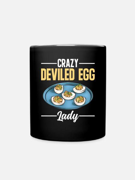 Gefüllte Eier Deviled Eggs - Tasse einfarbig - Schwarz