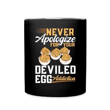 Stuffed Eggs Deviled Eggs - Full Colour Mug - black - Front