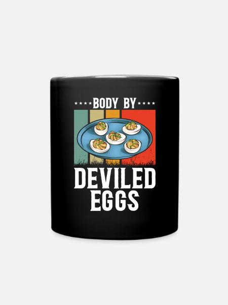 Gefüllte Eier Deviled Eggs - Tasse einfarbig - Schwarz