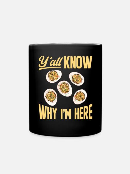 Gefüllte Eier Deviled Eggs - Tasse einfarbig - Schwarz
