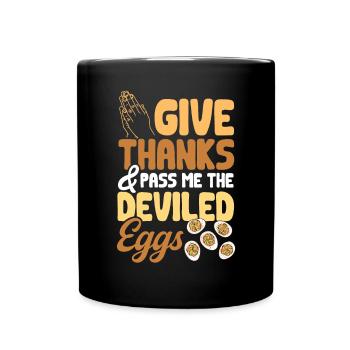 Gefüllte Eier Deviled Eggs - Tasse einfarbig - Schwarz - Vorne