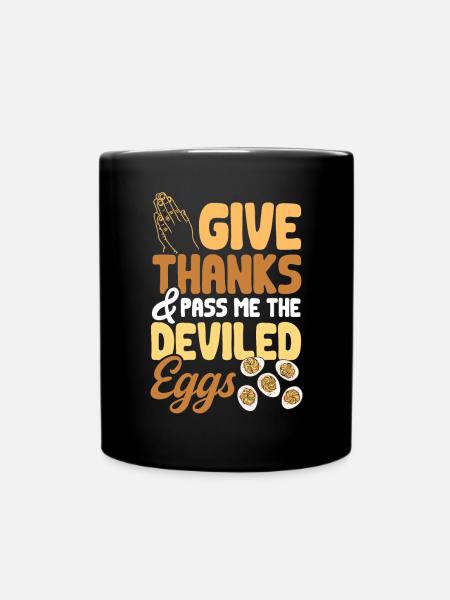 Gefüllte Eier Deviled Eggs - Tasse einfarbig - Schwarz