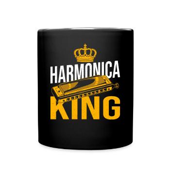 Playing Harmonica Gift - Full Colour Mug - black - Front