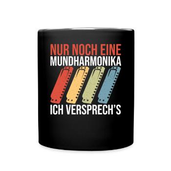 Playing Harmonica Gift - Full Colour Mug - black - Front