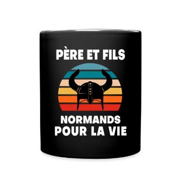 Father and son Dad Norman Normandy - Full Colour Mug - black - Front