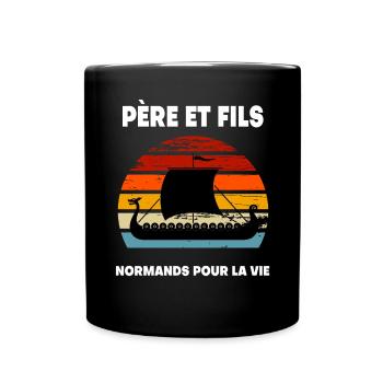 Father and Son Norman Vintage Normandy - Full Colour Mug - black - Front