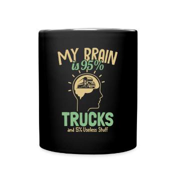 My Brain is 95% Trucks Trucker Truckie Legends - Full Colour Mug - black - Front