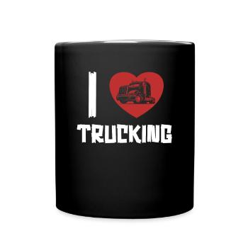 I love Trucking Trucker Truckie Legends Lover - Full Colour Mug - black - Front