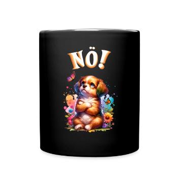 Dog funny saying nope! for dog lovers - Full Colour Mug - black - Front