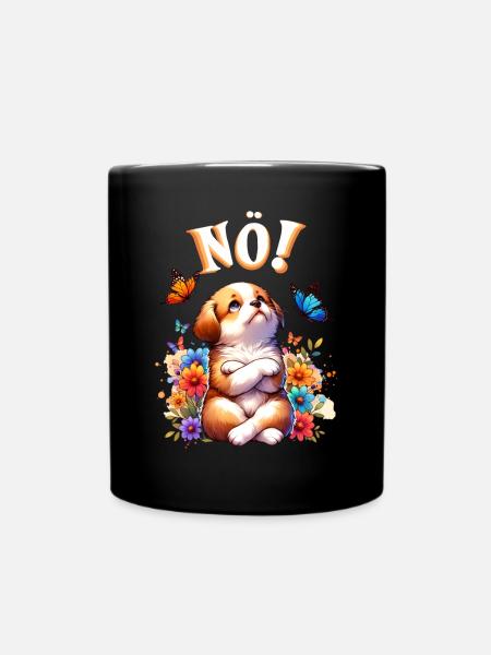 Dog funny saying nope! for dog lovers - Full Colour Mug - black