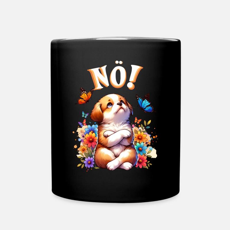 Dog funny saying nope! for dog lovers - Full Colour Mug - black