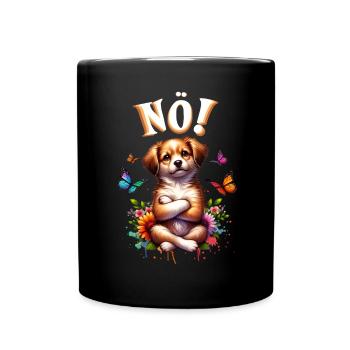 Dog funny saying nope! for dog lovers - Full Colour Mug - black - Front