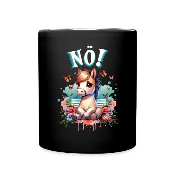 Drôle de cheval qui dit non ! pour les amoureux des chevaux - Mug uni - noir - Devant