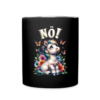 Drôle de cheval qui dit non ! pour les amoureux des chevaux - Mug uni - noir - Devant