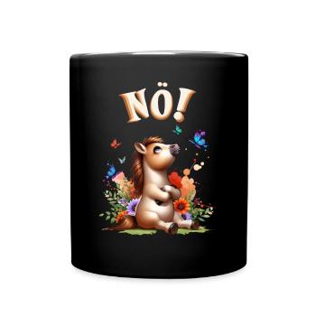 Drôle de cheval qui dit non ! pour les amoureux des chevaux - Mug uni - noir - Devant