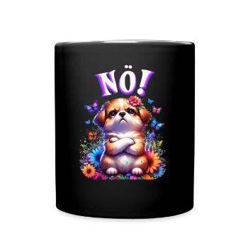 Dog funny saying nope! for dog lovers - Full Colour Mug - black - Front