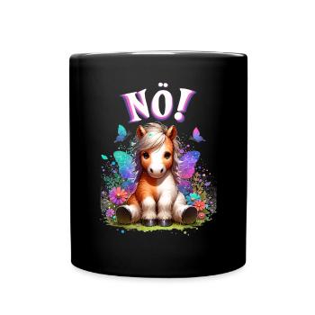 Drôle de cheval qui dit non ! pour les amoureux des chevaux - Mug uni - noir - Devant