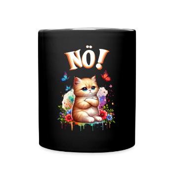 Chat drôle de dire non ! Pour les amoureux des chats - Mug uni - noir - Devant