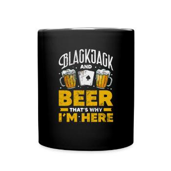 Black Jack Blackjack Kartenspiel Casino Geschenk - Tasse einfarbig - Schwarz - Vorne