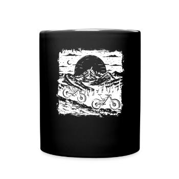 Mountainbiking Skizze - Tasse einfarbig - Schwarz - Vorne
