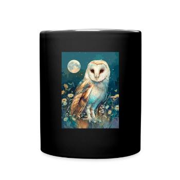 barn owl vintage - Tasse einfarbig - Schwarz - Vorne