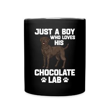 Schoko Brauner Labrador Retriever Hund - Tasse einfarbig - Schwarz - Vorne