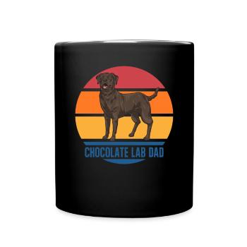 Schoko Brauner Labrador Retriever Hund - Tasse einfarbig - Schwarz - Vorne