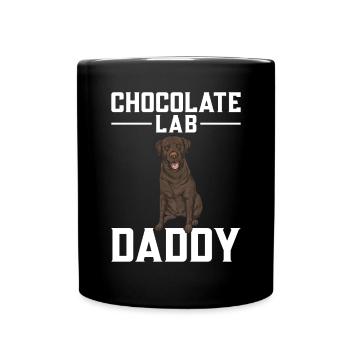 Schoko Brauner Labrador Retriever Hund - Tasse einfarbig - Schwarz - Vorne