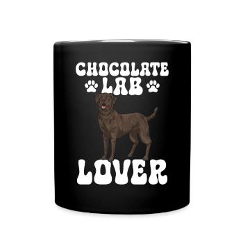 Schoko Brauner Labrador Retriever Hund - Tasse einfarbig - Schwarz - Vorne