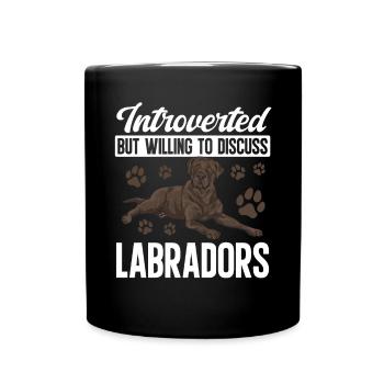 Schoko Brauner Labrador Retriever Hund - Tasse einfarbig - Schwarz - Vorne