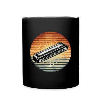 Harmonica Playing Gift - Full Colour Mug - black - Front