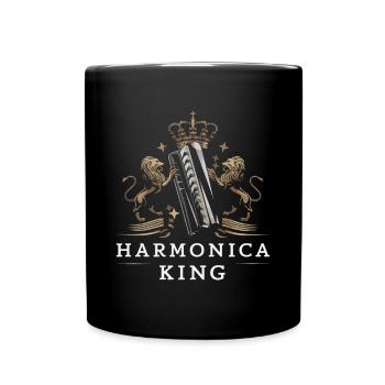 Harmonica Playing Gift - Full Colour Mug - black - Front