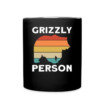 Grizzly Bear Person Brown Bear - Full Colour Mug - black - Front