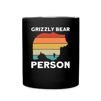 Grizzly Bear Person Brown Bear - Full Colour Mug - black - Front