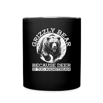 Grizzly Bear Brown Bear Lover - Full Colour Mug - black - Front